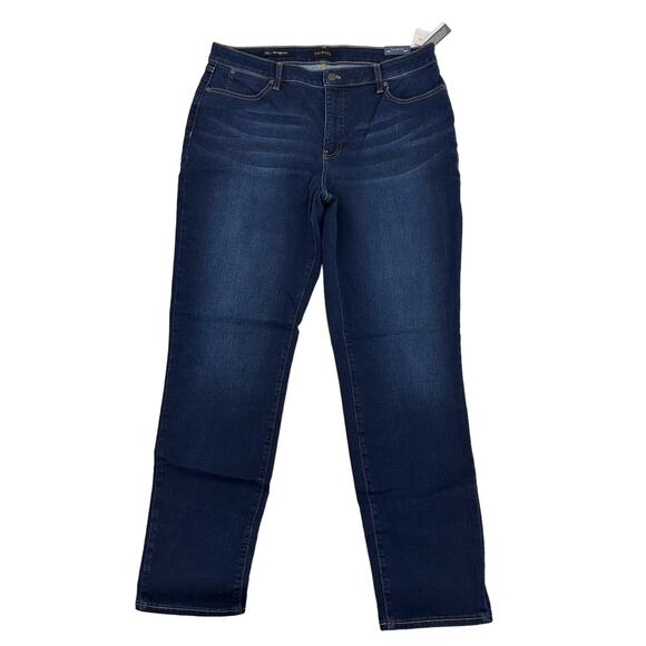Talbots Slim Ankle Dark Wash Jeans Womens 14L Blue Denim Mid Rise Cotton Blend - Picture 5 of 9
